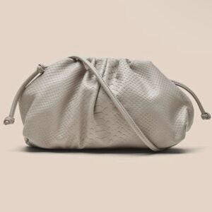 Banana Republic Soft Pouch Crossbody Bag Clutch in Grey Snake